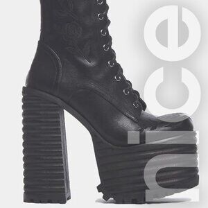 CURRENT MOOD DARK LOVE IS A ROSE KNEE HIGH BOOTS